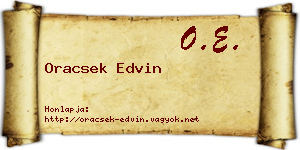 Oracsek Edvin névjegykártya